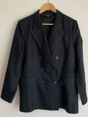 Banana Republic Blazer Linen Lined Double Breast Jacket SIZE 14 Career LARGE